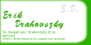 erik drahovszky business card